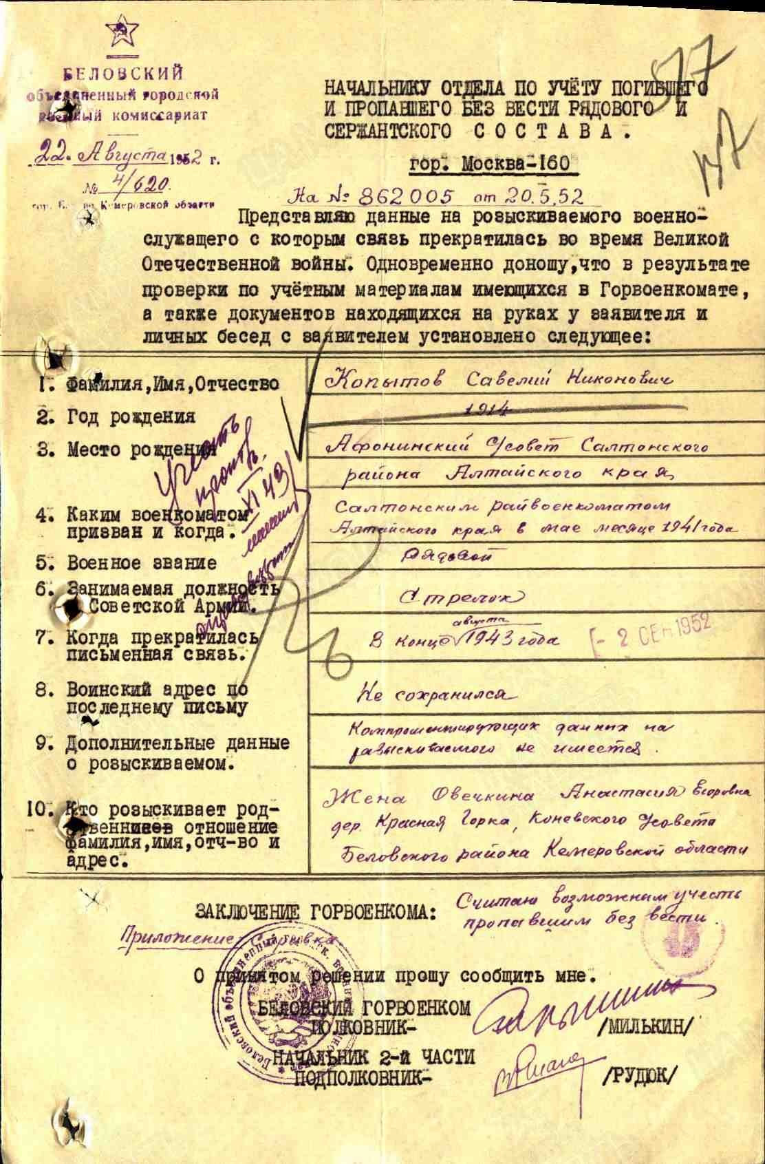 Копытов Савелий Никонович